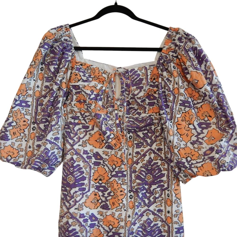 Rhode Mini Dress Jeanne Floral Halter Tie Puff Sleeve Mango Flora Grande Size 2 - Picture 3 of 10